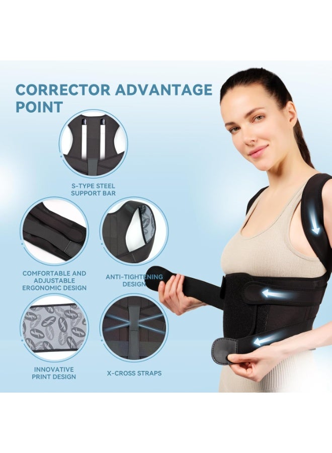 Original Anti-Bacterial Back Brace Posture Corrector for Men & Women, High-Elasticity Upper & Lower Back Support, Breathable Lightweight Spine Straightener - Adjustable Free Size - Image 5